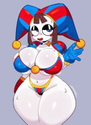 1girl 1girls 2026 2d 2d_(artwork) 2d_artwork areola areolae bangs belly belly_button big_ass big_belly big_breasts big_butt big_hips big_nipples big_thighs blue_eyes blush blushing bottomless bottomless_female breasts_apart breasts_out brown_hair child_bearing_hips chubby chubby_female clothing curvaceous curvaceous_female curvaceous_figure curvy curvy_body curvy_female curvy_figure curvy_hips doodles female female_only flustered flustered_female full_body genitals hi_res highres huge_breasts huge_hips huge_thighs jester jester_cap jester_girl jester_hat jester_outfit large_breasts large_hips large_thighs lifting_shirt looking_down majora317840 midriff multicolored_hair naked naked_female navel nervous nervous_expression nervous_smile nipples nude nude_female nudity plump pomni_(the_amazing_digital_circus) puffy_areola puffy_nipples pussy red_eyes semi_nude shiny shiny_skin shirt shirt_lift shirt_up short_hair slightly_chubby slightly_chubby_female smooth_skin solo solo_female stomach sweatdrop tadc the_amazing_digital_circus thick_hips thick_legs thick_thighs thighs two-tone_eyes vagina voluptuous voluptuous_female white_body white_skin wide_hips wobbling_ass wobbling_breasts