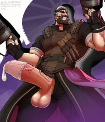 balls bara beard big_penis boner condom condom_on_penis deadlock erection facial_hair male male_only muscles muscular penis penis_out solo solo_male venator_(deadlock) wolfshirtart