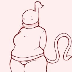 1girls 2026 2d animated areolae big_breasts breast_drop breasts breasts_out chubby chubby_female dil0vencheirus female female_only lifting_shirt nipples original otamatone shirt shirt_lift solo tail