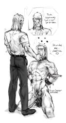 2026 2boys belt black_and_white blush blush_lines blushing cecil_stedman chest_hair clothed clothing collar completely_naked completely_naked_male completely_nude completely_nude_male dildo earrings english english_text finger_in_mouth fingers gay gay_male hair heart_symbol invincible invincible_(comics) invincible_(tv_series) leaking light-skinned_male light_skin looking_at_partner looking_down male male/male male_only mature mature_male naked naked_male nipples nude nude_male office_clothing open_eyes open_mouth original_character pants pierced_genitals pierced_penis piercing piercings pubes pubic_hair restrained restrained_arms restraints rolled_up_sleeves saliva saliva_drip saliva_string saliva_trail scar shoes simple_background sitting_on_dildo sweat sweatdrop sweating taco-wiener teeth teeth_showing teeth_visible text text_bubble white_background white_hair white_shirt yaoi