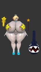 big_ass big_breasts blue_eyes chain_chomp chubby_female crown princess_rosalina remastered rojo84 rojo_parasito yellow_hair