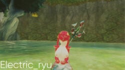 electric_ryu female fish legend_of_zelda mipha naked_female trident vrchat vrchat_avatar water zora