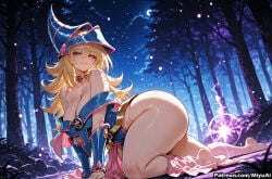 1girl ai_assisted ai_generated ass bangs bare_shoulders barefoot blonde_hair blush breasts choker cleavage collarbone curvaceous curvy curvy_female curvy_figure dark_magician_girl detached_sleeves feet female forest green_eyes hair_between_eyes hat large_breasts long_hair looking_at_viewer miyuai nature night night_sky sky smile solo thick thick_ass thick_butt thick_hips thick_legs thick_thighs thighs tree voluptuous voluptuous_female wide_hips wide_thighs wizard_hat yu-gi-oh!