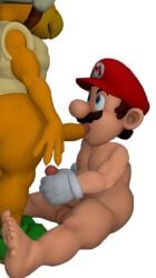 2boys 3d 3d_(artwork) bara blowjob chubby gay gloves hammer_bros. hat interspecies male/male male_only mario mario_(series) masturbation moustache naked no_background nude oral orange_skin partially_clothed penis shoes sitting