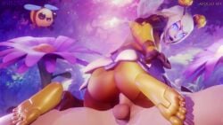 apollo_sfx blue_eyes cowgirl_position female glowing_eyes league_of_legends light-skinned_male light_skin male male/female misuzugon nibs3d orbeeanna orianna sex straight tagme unseen_male_face video