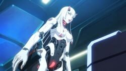 1girls 2d ai_generated android completely_nude nude overwatch pussy robot robot_girl robot_humanoid robot_pussy shion solo solo_female