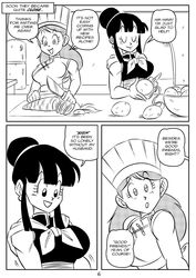 2girls chichi comic dragon_ball dragon_ball_z dragon_ball_z:_kakarot english_text female female_only funsexydragonball huge_breasts kooky_cook_(dragon_ball) master_and_student milf multiple_girls page_6 shounen_jump yuri