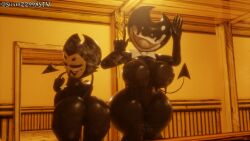 2girls bendy bendy_and_the_ink_machine bendy_fem big_ass big_breasts darling_(cally3d) ink_darling_(cally3d) multiple_girls silver2299 tagme thick_thighs