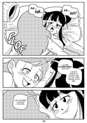 2girls after_sex chichi comic dragon_ball dragon_ball_z dragon_ball_z:_kakarot english_text female female_only funsexydragonball huge_breasts kooky_cook_(dragon_ball) master_and_student milf multiple_girls nude nude_female page_26 shounen_jump yuri