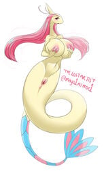 absurd_res anthro anus areola big_breasts breasts female genitals hair hi_res holding_breast huge_breasts looking_at_viewer mayo1nomor1 milotic nintendo pink_hair pokémon_(species) pokemon pussy serpentine simple_background solo the_lost_artist video_games white_background zacianswords