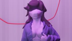 16:9 anthro breasts deltarune dragon female hi_res nipple_slip solo susie_(deltarune) video_games widescreen yeahhotel