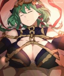 1boy 1girls 2d alternate_costume animated between_breasts bondage bondage_harness bored bored_sex breasts byleth_(fire_emblem) byleth_(fire_emblem)_(female) cafekun cleavage clothed_paizuri emotionless expressionless faceless_male female female_focus female_protagonist fire_emblem fire_emblem:_three_houses gif green_hair large_breasts looking_at_viewer nintendo paizuri paizuri_under_clothes penis pov pov_eye_contact source_request straight tagme uncensored