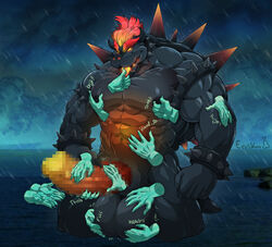 abs absurd_res anthro anthro_only ball_fondling ball_grab balls biceps black_body bowser bowser's_fury censored collar eroskun fury_bowser genitals ghost_hands hair hi_res humanoid_genitalia humanoid_penis koopa male male_only mario_(series) masturbation muscular muscular_anthro muscular_male nintendo nipple_fetish nipple_pinch nipple_play pecs penis pinch red_hair rubbing scalie shell solo spiked_collar spiked_shell spikes spikes_(anatomy) super_mario_3d_world tongue tongue_out video_games