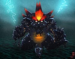 2021 absurd_res anthro balls big_balls big_muscles big_penis black_body black_skin bodily_fluids bowser bowser's_fury bracelet claws dark_body dark_skin detailed detailed_background digital_drawing_(artwork) digital_media_(artwork) dragon drooling erection excessive_drooling fire flaming_hair foreskin fury_bowser genital_fluids genitals glowing glowing_body glowing_eyes glowing_genitalia glowing_penis glowing_skin goo_(disambiguation) goo_creature goo_transformation hair hi_res horn huge_balls huge_cock humanoid_genitalia humanoid_penis hyper hyper_balls hyper_genitalia hyper_penis jewelry koopa large_foreskin leaking_penis leaking_precum light lighting lightning male male_only mario_(series) mindless misutaaurufu monster moobs muscular muscular_anthro muscular_male nintendo nipples nude open_mouth pecs penis plantigrade possession precum pseudo_hair raining rubber saliva scalie sea shaded sharp_teeth shell signature slightly_chubby smile solo solo_focus spiked_bracelet spiked_shell spikes spikes_(anatomy) storm suggested_rape super_mario_3d_world teeth tongue traditional_media_(artwork) transformation uncut vein veiny_muscles veiny_penis video_games water watermark