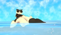 beach furry furry_female kroxigor kroxigor_(vulgarvictor) vrchat vrchat_avatar