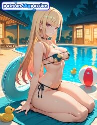 1girls 2026 ai_assisted ai_generated anime ball beach beachball bikini black_bikini boobs breasts bust chick choker earrings hi_res high_quality high_resolution highres innertube jewelry long_hair looking_at_viewer marin_kitagawa my_dress_up_darling navel patreon patreon_username pool rubber_duck side-tie_bikini sitting skypassion smile sono_bisque_doll_wa_koi_wo_suru stable_diffusion swimsuit tits wading_pool water watermark
