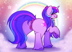 absurd_res animal_genitalia animal_vulva anus butt clitoris dinoalpaka equid equine equine_anus equine_genitalia equine_vulva female feral fetlocks genitals hasbro hi_res hooves horn mammal my_little_pony my_little_pony:_forever_friendship mythological_creature mythological_equine mythology puffy_anus rainbow raised_hoof solo sparkles star tongue tongue_out twilight_sparkle_(g6) underhoof unicorn vulva