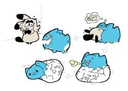 >_< 2026 6_feet :3 ambiguous_anthro ambiguous_feral ambiguous_gender ambiguous_pred ambiguous_prey anthro anthro_prey anus back_stripes belly belly_bed belly_on_ground big_belly black_arms black_body black_ear_tips black_eyelids black_eyes black_feet black_fur black_tail blue_body blush blush_lines bodily_fluids body_in_mouth bugcat_capoo burp_cloud burping clenched_eyes clenched_teeth closed_smile cloud_emanata cornered countershading creepy_smile daniel_(meatcanister) digital_media_(artwork) dipstick_ears directional_arrow domestic_cat duo ear_markings emanata empty_eyes english_description eyes_closed face_imprint feet felid feline felis feral feral_pred flying_sweatdrops four_frame_sequence front_view frown full-length_portrait fully_inside fur gaping_mouth gloves_(marking) hair hand_imprint head_first heart_reaction heart_symbol hearts_around_head hi_res huge_belly imprint long_ears looking_at_belly looking_at_own_belly looking_at_self lying male_(lore) mammal markings meatcanister monotone_background monotone_belly monotone_face monotone_hair monotone_tail motion_lines mouth_closed multicolored_body multicolored_ears multicolored_fur narrowed_eyes nose_blush nude_ambiguous nude_anthro on_front on_side open_mouth open_smile oral_vore partially_inside pixel_(artwork) portrait red_blush resting_on_belly rolling_over rumbling_stomach same_size_vore scared scared_prey sequence sequential_arrow side_view simple_background small_feet smile soft_vore standing swallowing sweat sweatdrop tail tan_arms tan_belly tan_body tan_ears tan_face tan_fur tan_hair teeth thought_bubble two_tone_arms two_tone_body two_tone_ears two_tone_fur unwilling_prey vore white_background white_body white_countershading white_eyes x_anus