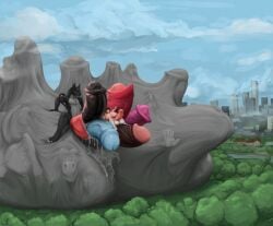 2017 almost_fully_inside ambiguous_gender ambiguous_prey anthro anthro_pred areola asof_yeun ball_vore balls balls_on_ground big_balls big_penis bodily_fluids bovid bovine breasts cattle city cityscape cloud cock_vore digitigrade extreme_size_difference flared_penis forest genital_fluids genitals group gynomorph gynomorph_prey huge_balls huge_penis hyper hyper_balls hyper_genitalia hyper_penis intersex intersex_prey kittykage macro male male_pred mammal many_prey_at_once many_prey_same_hole mass_vore multiple_prey nipples penile penis plant precum prey_bulge size_difference stretched_urethra tree tusks urethra vore