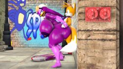 3d avian beak bird blueapple breasts canine doggy_style fox goggle hair larger_female meme orange_body purple_body purple_nipples sanic_hegehog sex size_difference smaller_male smile sonic_(series) swallow swallow_(bird) tail_feathers tails tattoo wave_the_swallow