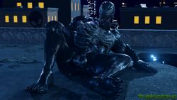 1boy 3d abs alien anus balls big_penis black_body feet hand_on_penis large_penis long_tongue male male_only marvel marvel_comics masturbation muscles muscular muscular_male penis prehensile_tongue sharp_fingernails sharp_teeth sharp_toenails solo solo_male spider-man_(series) teeth thekidxeno toes tongue tongue_out venom venom_(marvel) watermark white_eyes