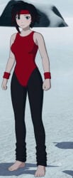 1girls ai_generated female female_only headband leotard red_leotard ruby_rose rwby solo