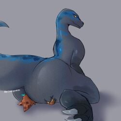 1:1 archenarie big_butt big_tail blue_(jurassic_world) butt butt_grab claws dinosaur dromaeosaurid facesitting female feral hand_on_butt hi_res jurassic_park jurassic_world looking_back male male/female prehistoric_species reptile saurischian scalie sitting sitting_on_another smothering tail theropod universal_studios velociraptor