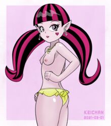 ass draculaura female keichan monster_high pink_skin topless twintails vampire