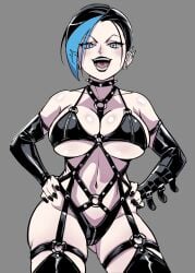 bdsm_outfit bigdumsirk copyright_request goth_girl goth_makeup kali_(big_tiddie_goth_girlfriends_on_the_moon!) large_breasts tagme