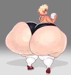 ass_focus flamingsanity freckles_on_ass freckles_on_face huge_ass large_ass multicolored_hair oc original_character pov tagme thicc_ass thick_thighs volleyball wide_hips wide_thighs
