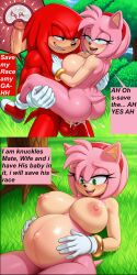 1boy 1boy1girl 1girls ai_generated amy_rose female knuckles_the_echidna male male/female pixai silverknight395 tagme