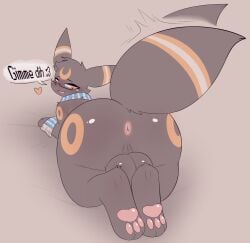 anus balls big_butt black_body black_fur blush butt digital_media_(artwork) disterious eeveelution eyewear fan_character feral fur generation_2_pokemon genitals glasses hi_res looking_at_viewer male markings mostly_nude narrowed_eyes nintendo nude open_mouth orange_eyes orange_markings pawpads paws pokemon pokemon_(species) presenting presenting_hindquarters quemetioeres1 scarf scarf_only solo speech_bubble tail text thick_thighs umbreon white_markings wide_hips