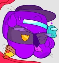 among_us among_us_(series) plushie precum presenting_penis purple_(among_us) tapering_penis