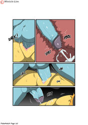 2021 absurd_res anus balls bodily_fluids clothing comic cosplay_pikachu cosplay_pikachu_(costume) cum cum_in_pussy cum_inside dewott female female_penetrated feral fur furry furry_only genital_fluids genitals hi_res humanoid_genitalia humanoid_penis male male/female male_penetrating male_penetrating_female nintendo page_10 penetration penis pikachu pikachu_libre pok&eacute;mon_(species) pokemon pokemon_(species) pussy sex text torn_clothing vaginal_penetration video_games winick-lim