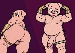 1boy anthro erection minecraft penis pig piglin thick_thighs uncensored
