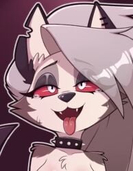 artist_request collar female_masturbation female_orgasm furry hellaverse hellhound helluva_boss long_hair longer_than_10_seconds loona_(helluva_boss) masturbation moaning naked orgasm parura_lew paws red_eyes rubbing_pussy shaking_orgasm simple_background sound spiked_collar spread_legs squatting tagme tongue_out video