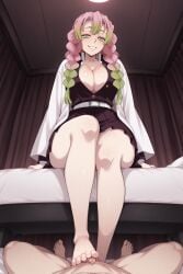1boy 1girl ai_generated demon_slayer foot_fetish footjob humiliation kanroji_mitsuri kimetsu_no_yaiba small_penis small_penis_humiliation sph