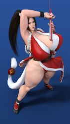 3d cleavage huge_breasts mai_shiranui superdougie