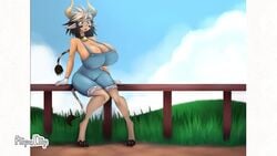 3rd_party_watermark animated breast_expansion breasts_bigger_than_head cathyl cathyl_(monster_musume) flipaclip hyper_breasts inflation lactation massive_breasts metachoke milk monster_musume_no_iru_nichijou mp4 no_sound outdoors slideshow tagme video