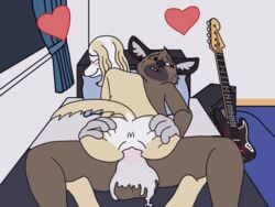 4:3 aggressive_retsuko animal_genitalia animal_penis animated anthro anus ass balls bed bedroom blush bodily_fluids butt_grab canid canine canine_penis canis cowgirl_position cum cum_in_pussy cum_inside cum_leaking cum_on_balls domestic_dog duo excessive_cum female female_on_top female_penetrated fur furniture furry furry_only genital_fluids genitals guitar haida hand_on_butt happy happy_sex heart hunting_dog hyaenid inui_(aggressive_retsuko) knot knotting kodigozoot male male/female male_on_bottom male_penetrating male_penetrating_female mammal musical_instrument on_bottom on_top open_mouth penis plucked_string_instrument precum pussy romantic_couple sanrio sex short_playtime smile smooth_fur speaker spotted_hyena spread_legs spreading string_instrument tail throbbing twitching