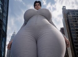 ai_generated anissa_(invincible) big_breasts giantess larger_female taller_female viltrumite