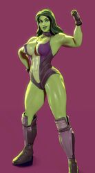 1girls 3d areola_peek big_breasts boots busty crisisbeat curvy female female_only female_superhero fingerless_gloves flexing_bicep fortnite gloves green_body green_eyes green_hair green_skin hips hulk_(series) large_breasts legs leotard looking_at_viewer lower_body marvel marvel_comics muscles muscular muscular_female navel revealing_clothes she-hulk she-hulk_(fortnite) simple_background solo superhero superheroine thick_thighs thighs voluptuous voluptuous_female