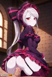 1boy 1boy1girl 1girls ai_generated artist_name ass black_dress bonnet bow breasts clothed_sex cum cum_in_pussy dress female frilled_dress frills from_behind garter_straps gothic_lolita grey_hair hair_bow hetero hi_res indoors lolita_fashion long_hair long_sleeves looking_at_viewer looking_back medium_breasts no_panties overlord_(maruyama) pale_skin patreon_logo patreon_username penis ponytail pussy red_eyes rule34lab sex shalltear_bloodfallen slit_pupils solo_focus striped_bow thighhighs uncensored undead vaginal vaginal_penetration vaginal_sex vampire watermark