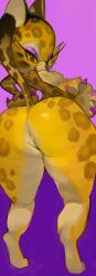 2025 anthro anus areola big_butt biped butt clawroline claws curvy_figure digital_media_(artwork) digital_painting_(artwork) eyeshadow felid female genitals hi_res huge_butt kirby_(series) leopard licking licking_lips looking_at_viewer looking_back makeup mammal mighty-whydah nintendo nipples painting_(artwork) pantherine paws raised_tail rear_focus rear_view simple_background solo standing tail thick_thighs tongue tongue_out voluptuous vulva wide_hips