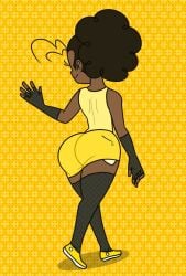 1girls aged_up alternative_version_available dark-skinned_female dark_skin female hourglass_figure hourglass_figured_female luan_loud nickelodeon sports_shorts sports_uniform sportswear the_loud_house thick_thighs thighhighs tight_clothing unknown_artist wide_hips yellow_shorts