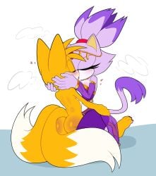 anthro anthro_on_anthro blaze_the_cat innansfw kissing sega sonic_(series) sonic_the_hedgehog_(series) tagme tails_the_fox
