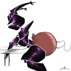 1boy 1girls 2d 2d_animation armor armored_female ass ass_bigger_than_head balls bent_over big_ass big_butt butt deer deer_girl deer_humanoid deer_tail deltarune dess_holiday disembodied_penis from_behind_position furry furry_female gif giygal penis roaring_knight sex side_view tail undertale_(series) viewed_from_side white_background