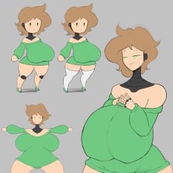 1girls android android_girl areolae ass big_ass big_boobs big_breasts boobs breasts brown_hair chibi clothing doll_joints fat_ass female geby_(megamor) green_eyes huge_ass huge_boobs huge_breasts joints long_sleeves megamor nipples nude nude_female pussy robot robot_girl short_hair simple_background stockings thighs wide_hips