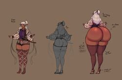 1girls ass_expansion ass_focus baggy_clothing bare_ass big_ass big_thighs bubble_butt dark_elf dark_skin elf elf_ears enna_(franktonius) fat_ass franktonius heels height_change high_heels huge_ass huge_thighs hyper hyper_ass legs_longer_than_body long_ears long_legs makeup pointy_ears round_ass shorts silver_hair smile sparkle thick_thighs thighhighs