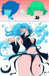 + 1girls 2girls 3girls alien black_clothing blue_hair breasts cartoon_network cleavage clothing_fusion crossover eastern_and_western_character female female_focus female_only fusion gem_(species) gem_fusion gemsona_fusion green_hair hybrid hydrokinesis lapis_lazuli_(gem) lapis_lazuli_(steven_universe) light_blue_hair midriff one-punch_man outfit_fusion pelvic_curtain psychic short_blue_hair short_hair steven_universe stomach suggestive tatsumaki thighs tummy water yev-san